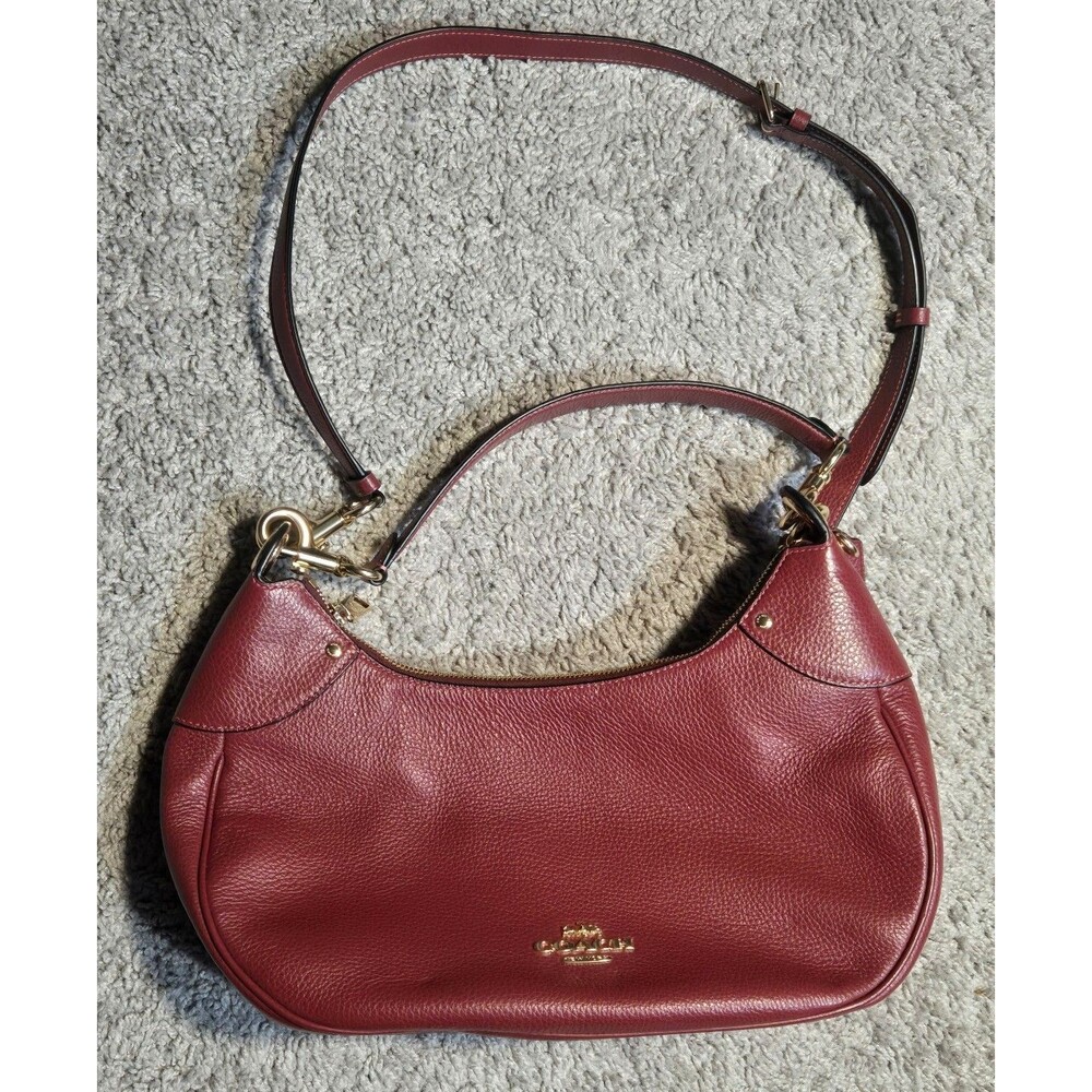 Nwt LTH Coach Mara Hobo Shoulder Bag Cherry Pebble Leather